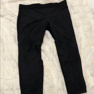 Black Loft Outlet XL ponte and faux suede leggings